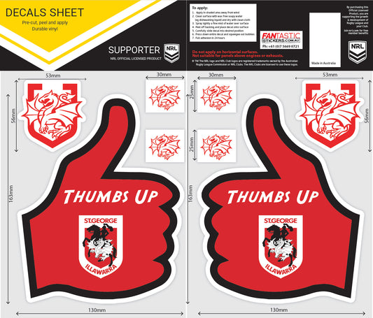 Dragons Thumbs Up Decals Sheet