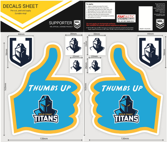 Titans Thumbs Up Decals Sheet