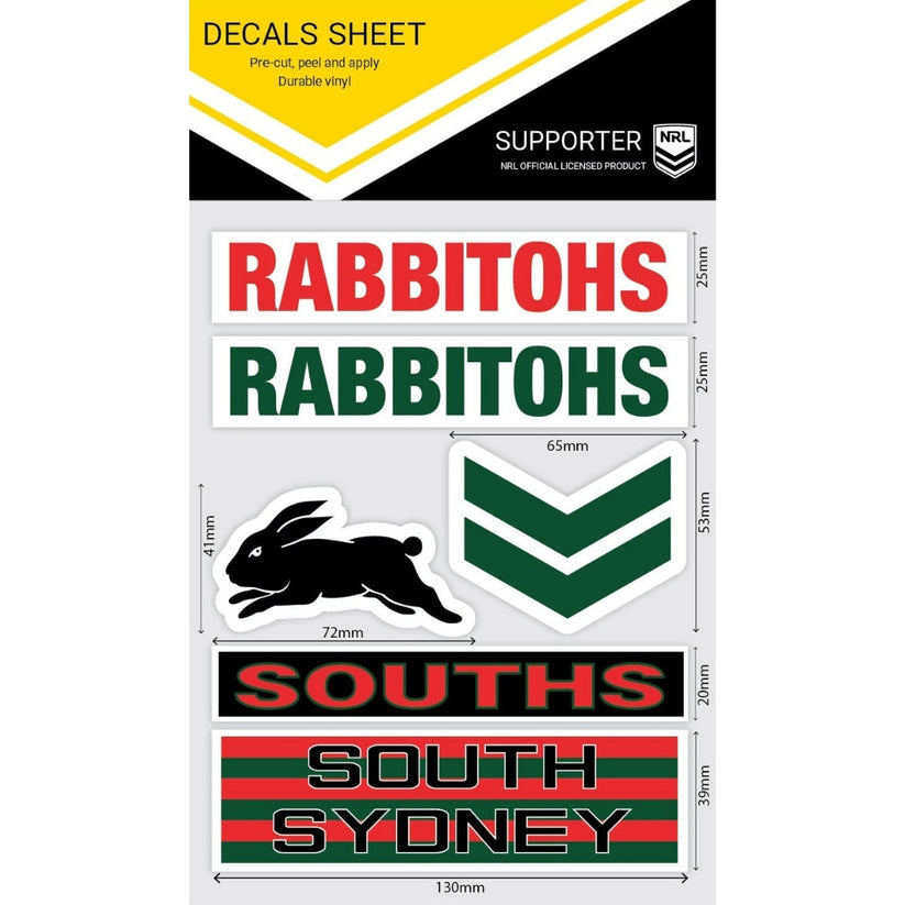 Rabbitohs Wordmark Decals Sheet (2021) – FANtastic Stickers