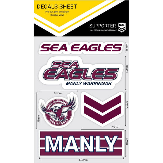 Sea Eagles Wordmark Decals Sheet
