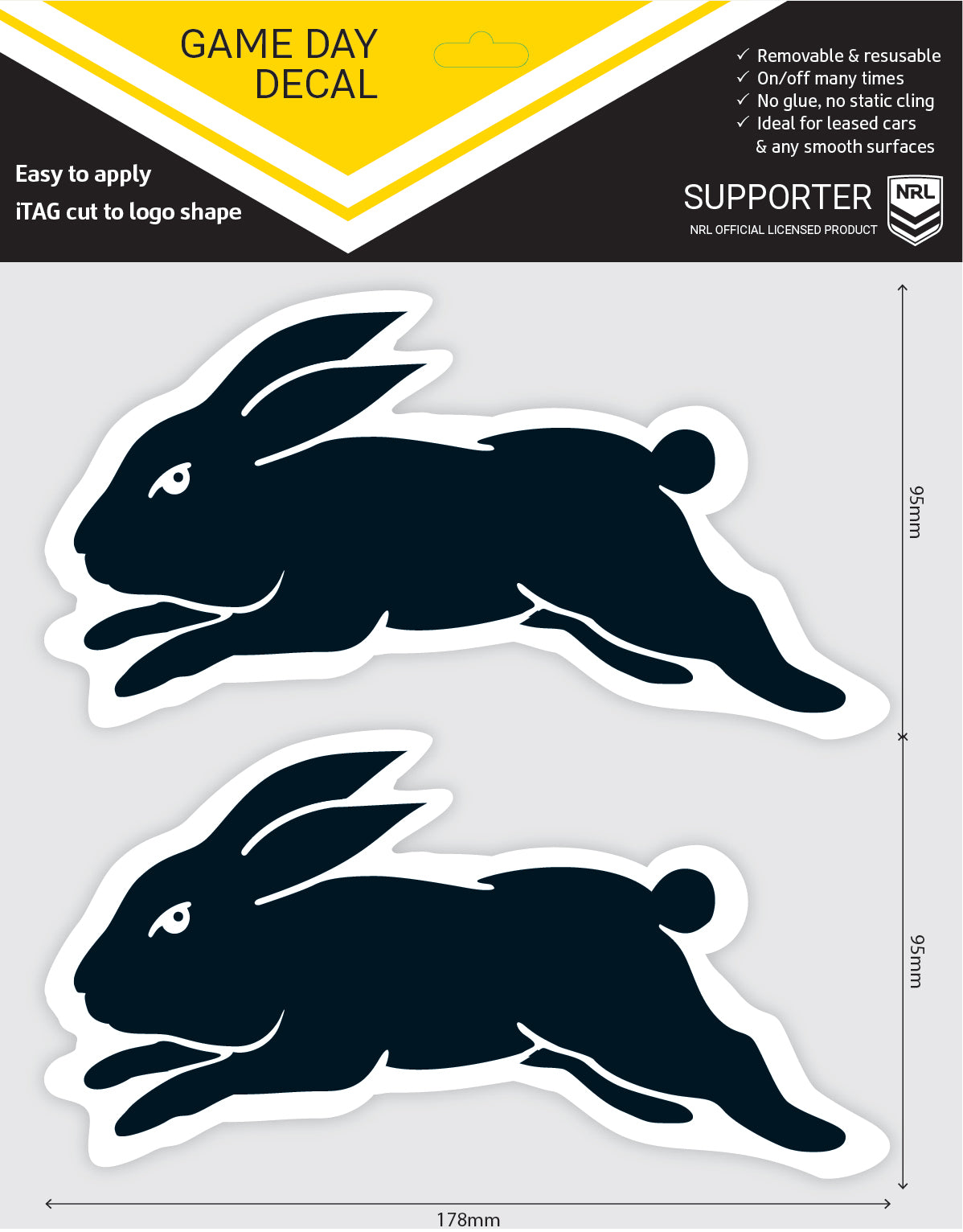 Rabbit Game Sticker Rabbitohs Game Day Decal (2021) – FANtastic Stickers