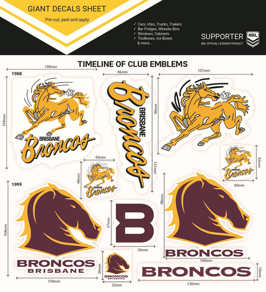 Broncos Giant Decals Sheet