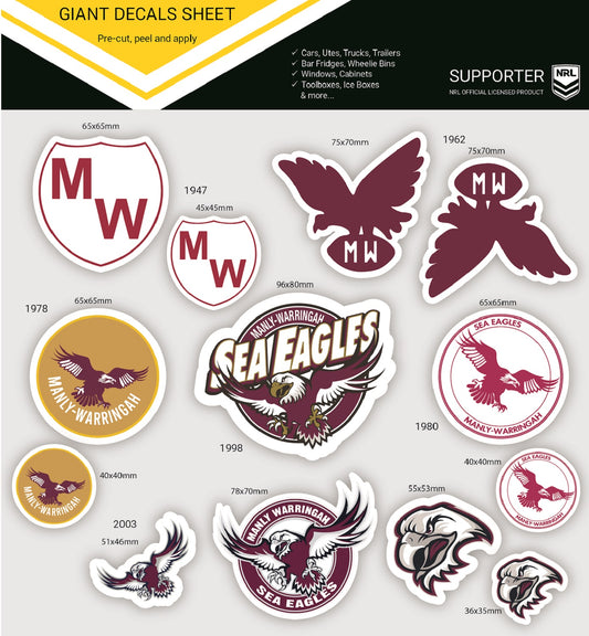 Sea Eagles Giant Decals Sheet
