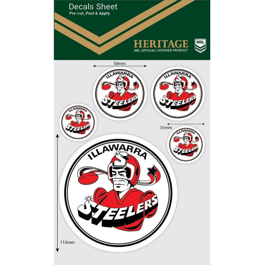 Illawarra Steelers Heritage Decals Sheet