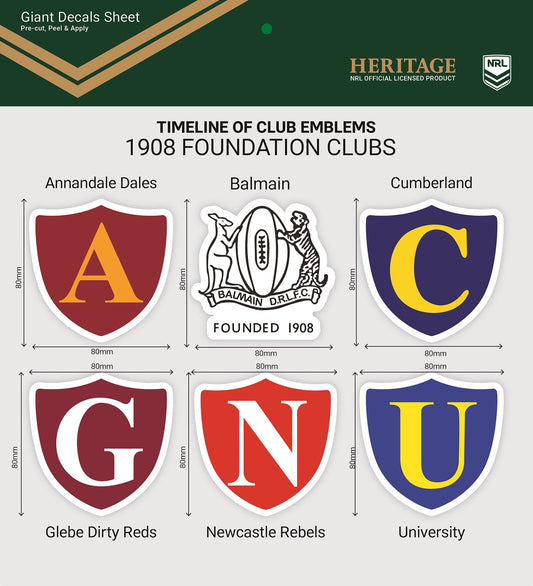 Heritage Foundation Clubs Giant Decals Sheet