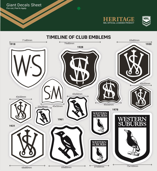 Heritage Western Suburbs Giant Decals Sheet