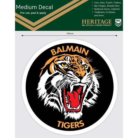 Balmain Tigers Heritage Medium Size Decals