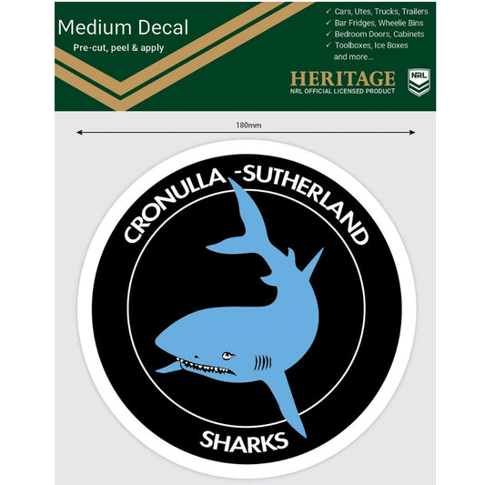 Sharks Heritage Medium Size Decal