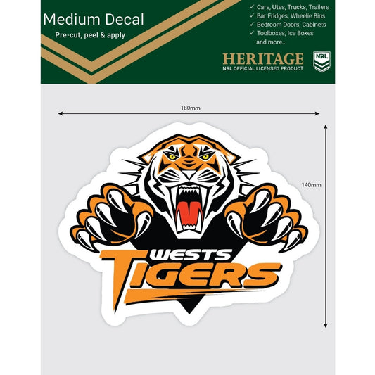 Wests Tigers Heritage Medium Size Decal