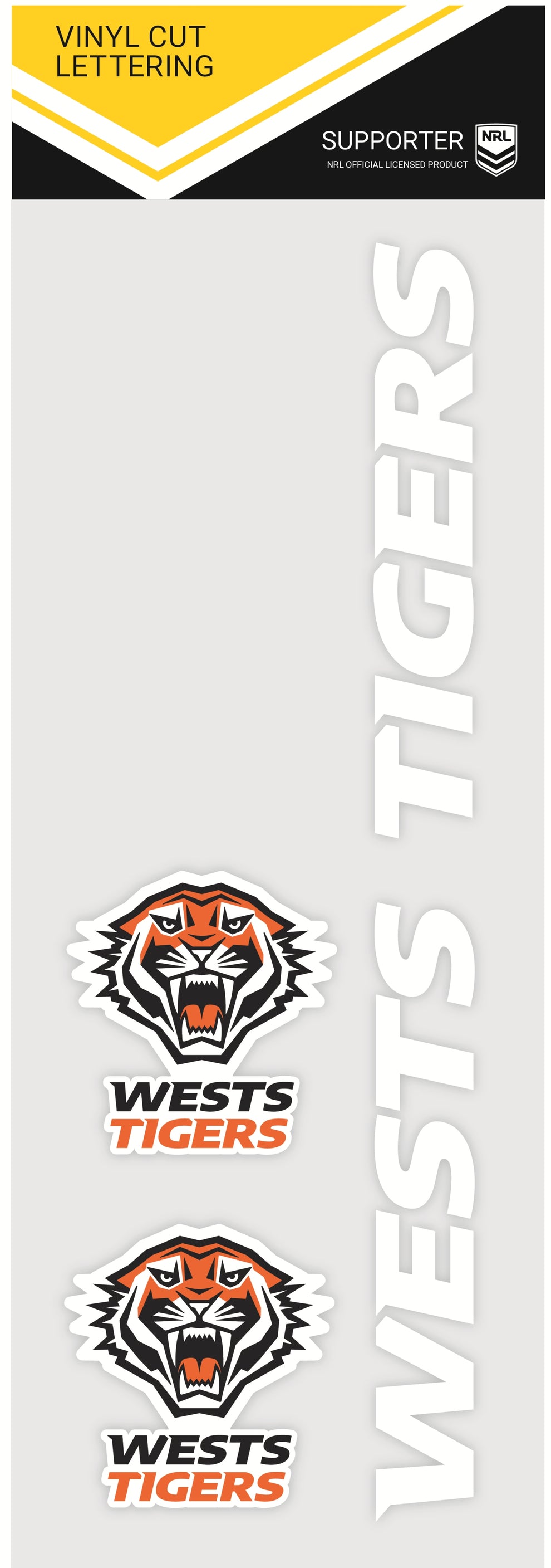 Wests Tigers White Vinyl Lettering – FANtastic Stickers