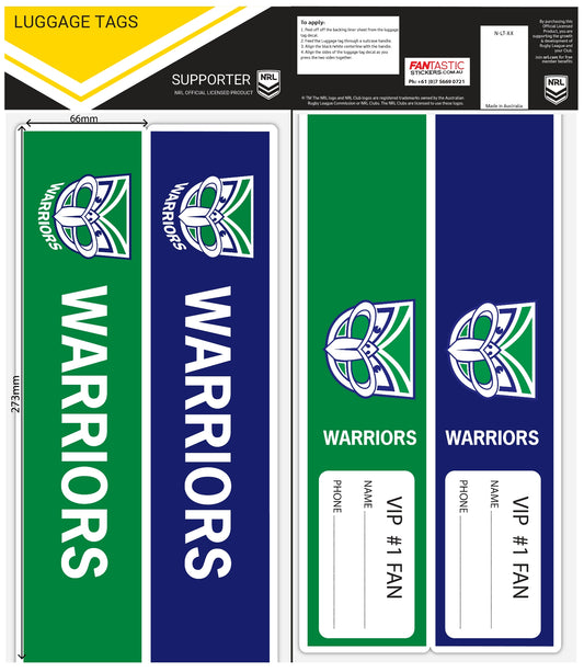 Warriors Luggage Tags