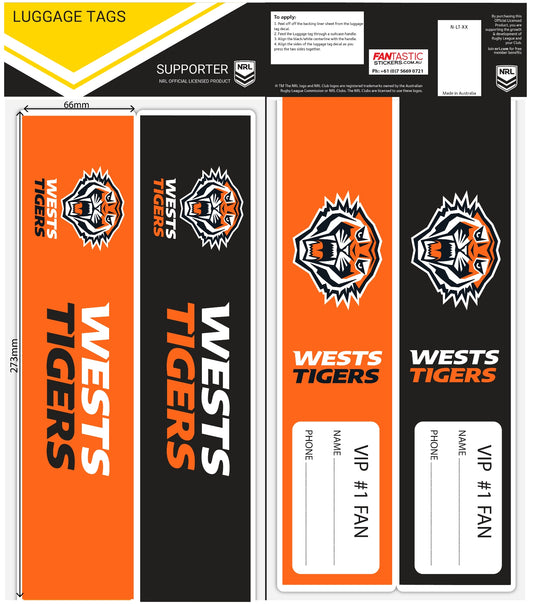 Wests Tigers Luggage Tags