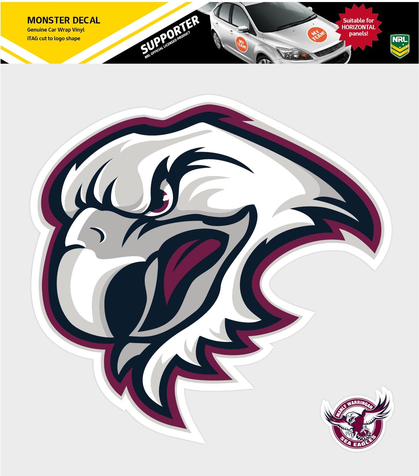 Sea Eagles Monster Decal Secondary Logo