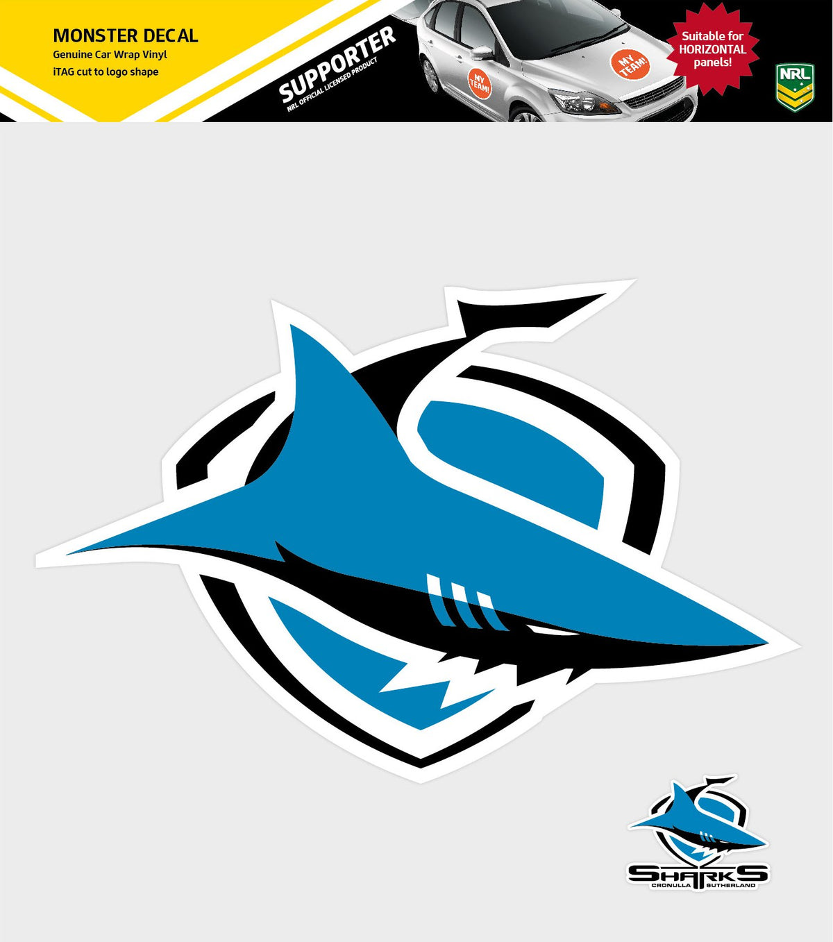 Shark Decal Code Sharks Monster Decal Secondary Logo – FANtastic Stickers