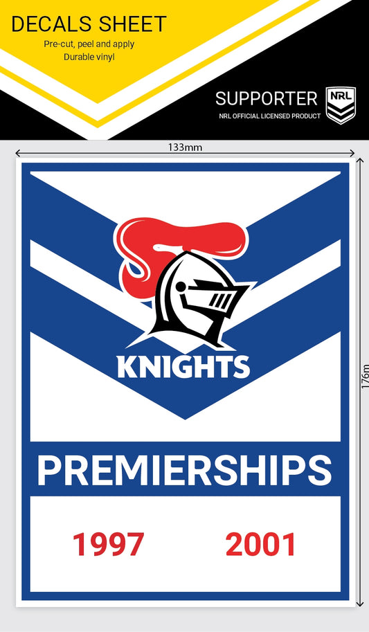 Knights Premiership Years Decal