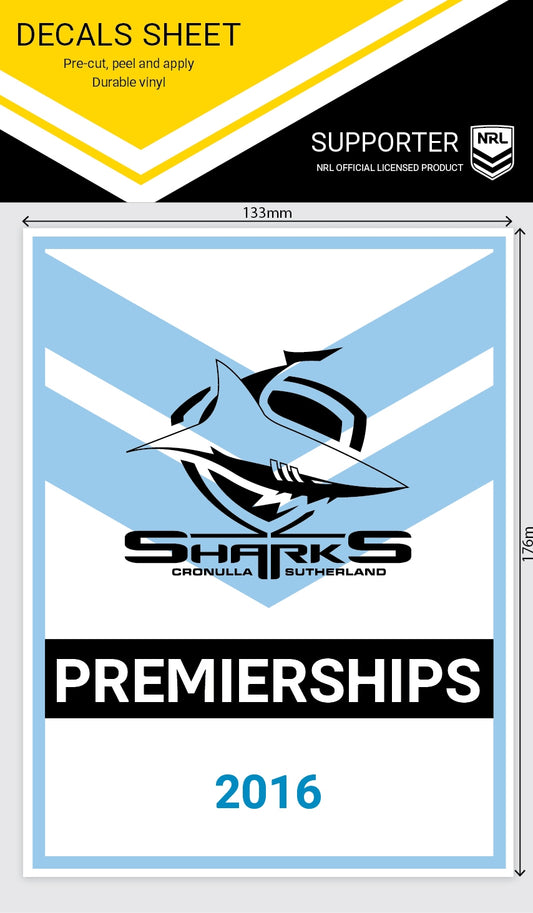 Sharks Premiership Years Decal