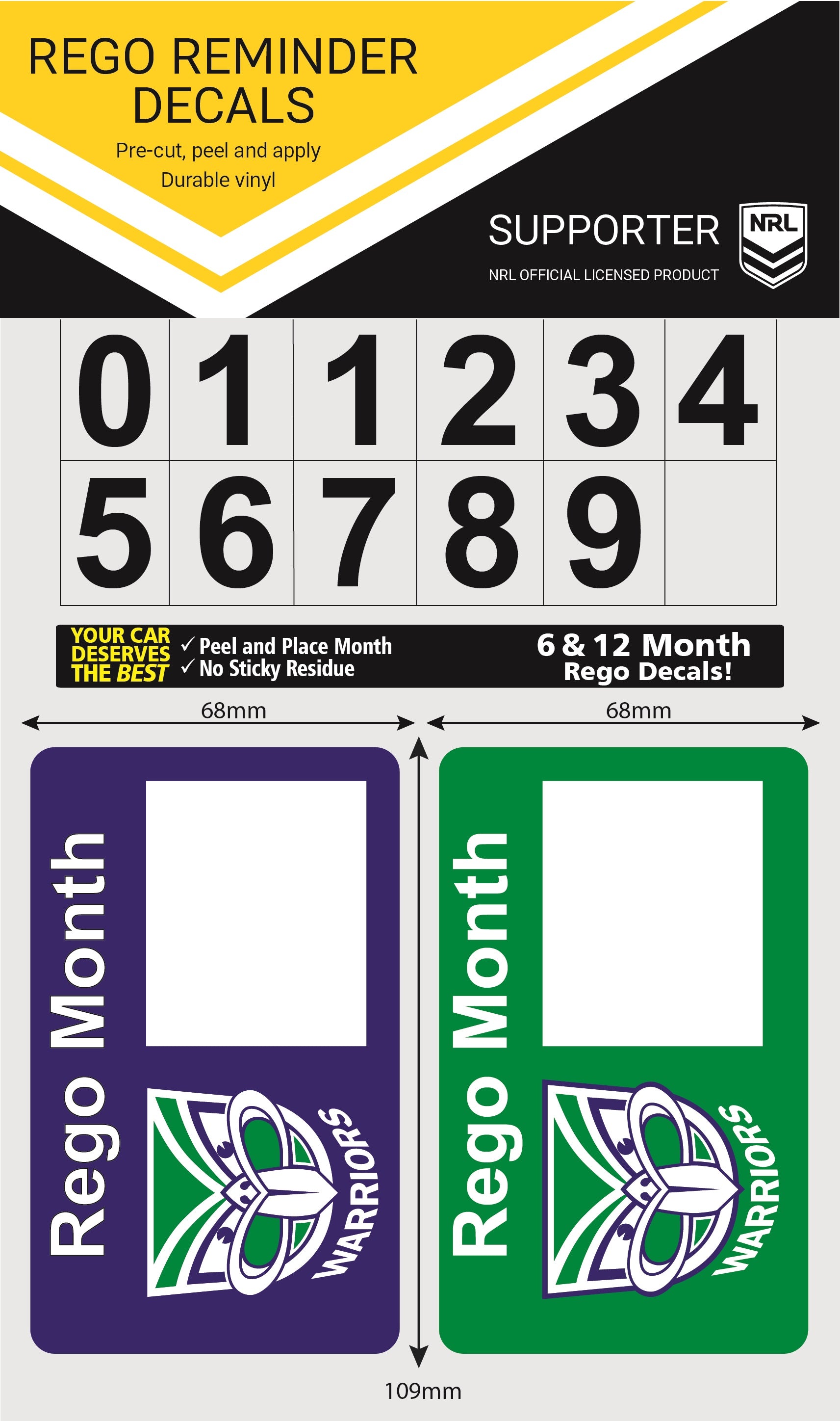 Warriors Rego Reminder Decals (2021) – FANtastic Stickers