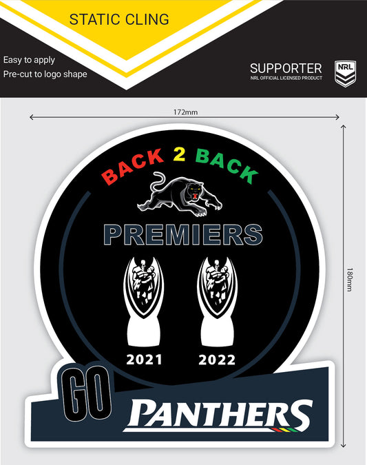 Panthers 2022 Premiers Static Cling Decal