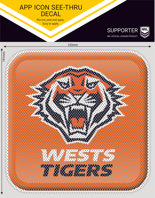 Wests Tigers App Icon See-Thru Decal