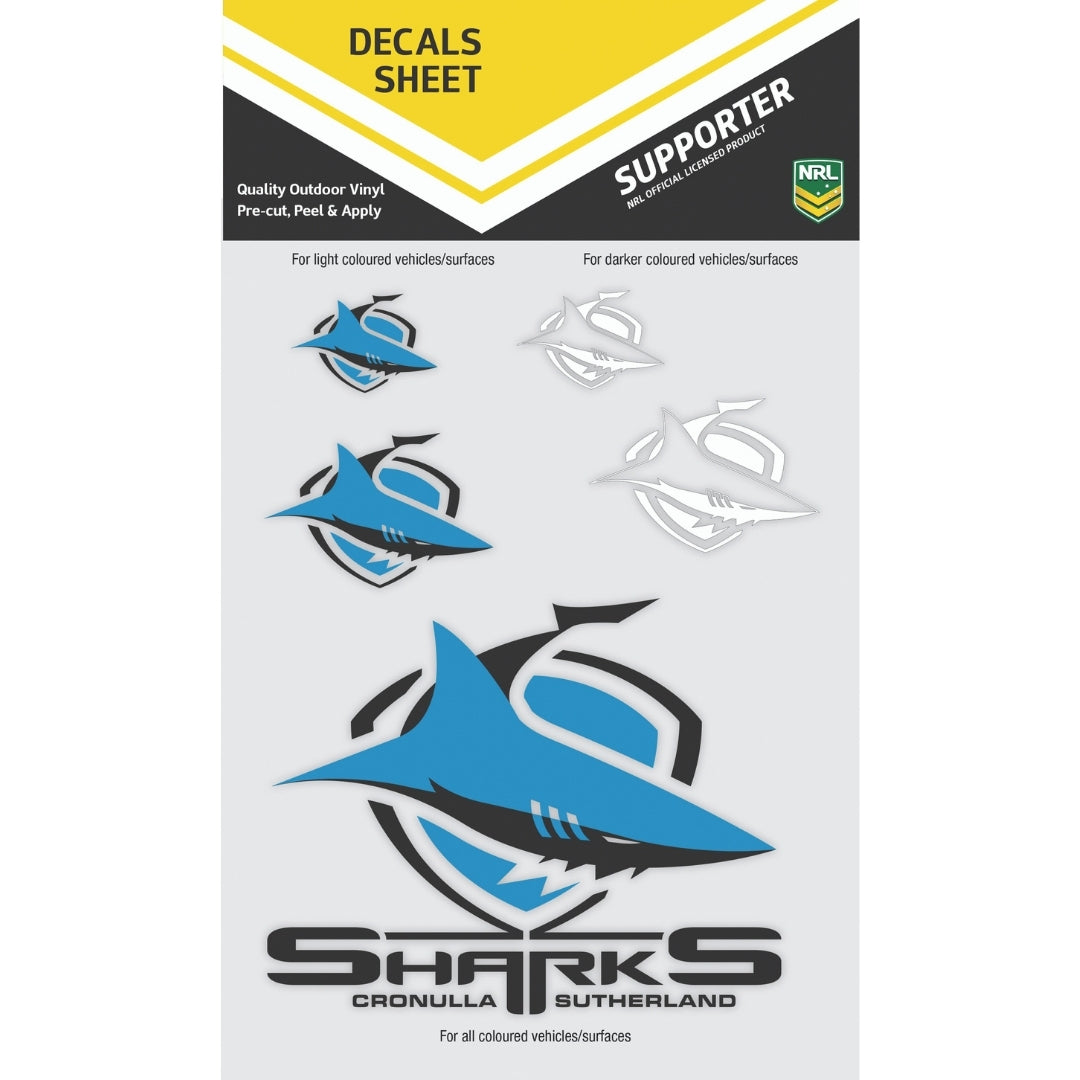 Sharks Decals Sheet – FANtastic Stickers