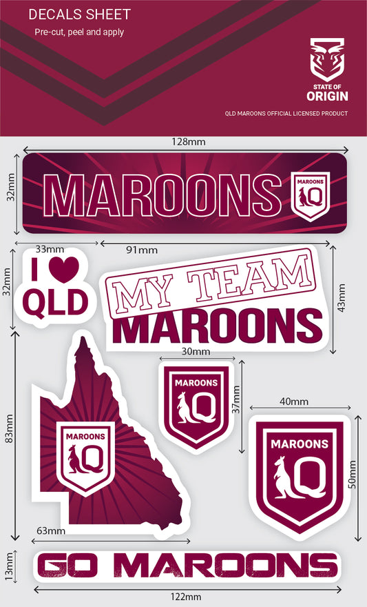 Queensland Maroons Decals Sheet