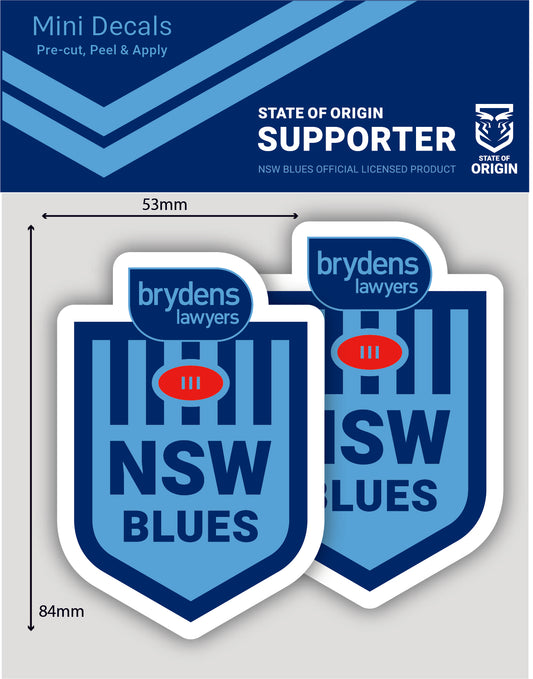 New South Wales Blues Mini Decals (2 included)